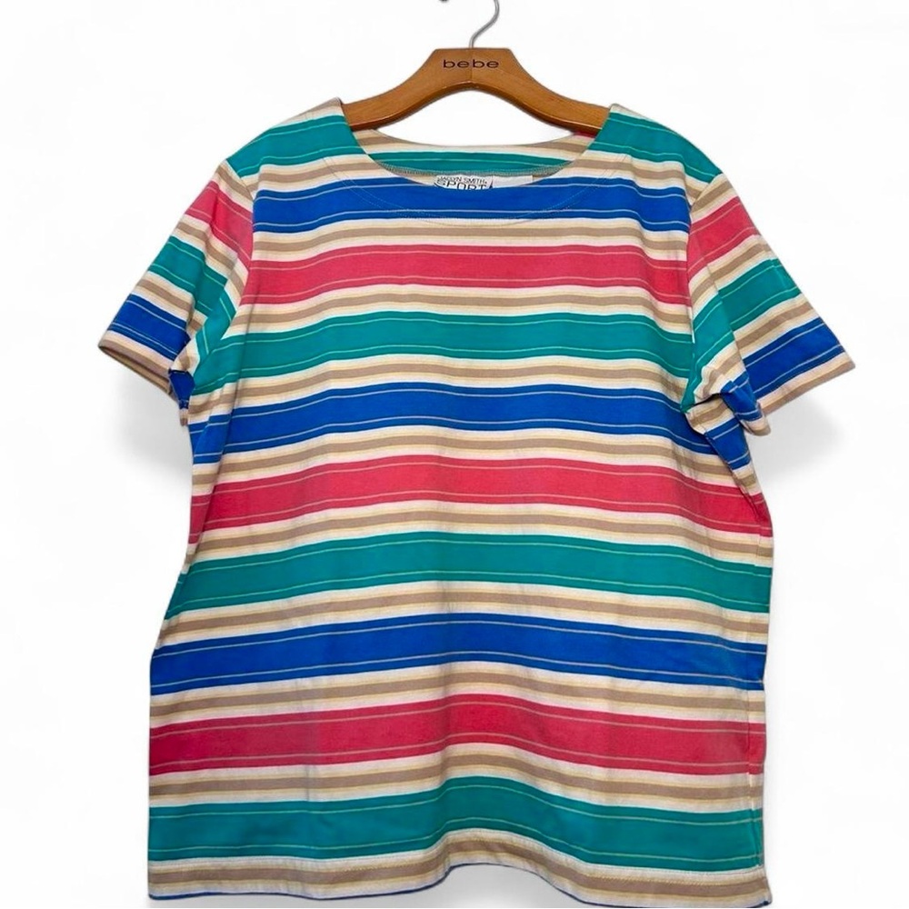 90s style Jaclyn Smith striped tee